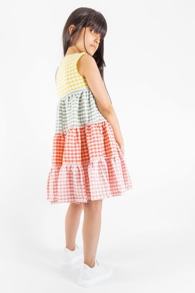 Pötikare Desenli Renkli Yazlık Kız Bebek/Çocuk Elbise