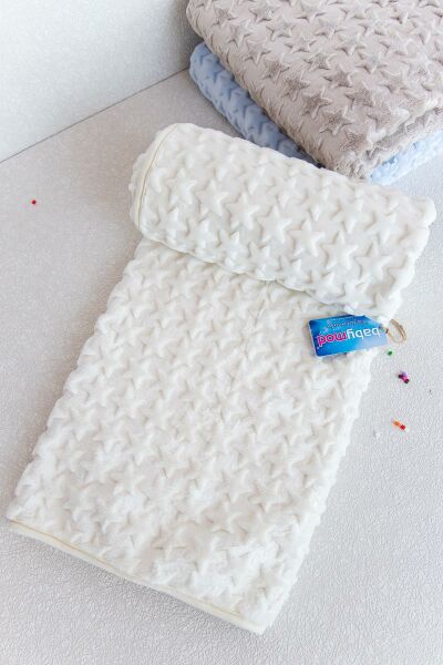 Yıldızlı Peluş Bebek Battaniyesi BEJ