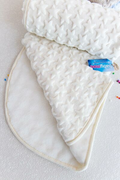 Yıldızlı Peluş Bebek Battaniyesi BEJ