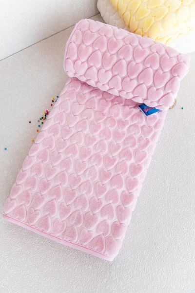 Kalpli Peluş Bebek Battaniyesi PEMBE