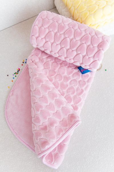 Kalpli Peluş Bebek Battaniyesi PEMBE
