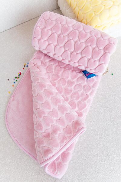 Kalpli Peluş Bebek Battaniyesi PEMBE