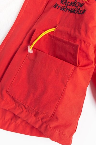 Gökkuşağı İşlemeli Peluş Astarlı Kız Çocuk Mont