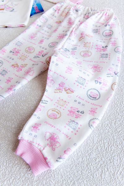 Kız Bebek Ayıcık Desenli Bebek Pijama Takımı