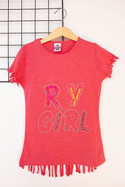 Taş İşlemeli Kız Çocuk Body T-shirt