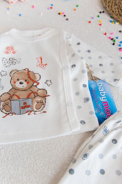 Önden Çıtçıtlı Unisex 2'li Bebek Takımı GRİ