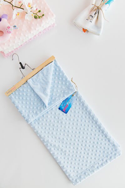 Nohut Desenli Bebek Battaniyesi MAVİ - 80 x 100