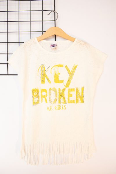 Taş İşlemeli Kız Çocuk Body T-shirt