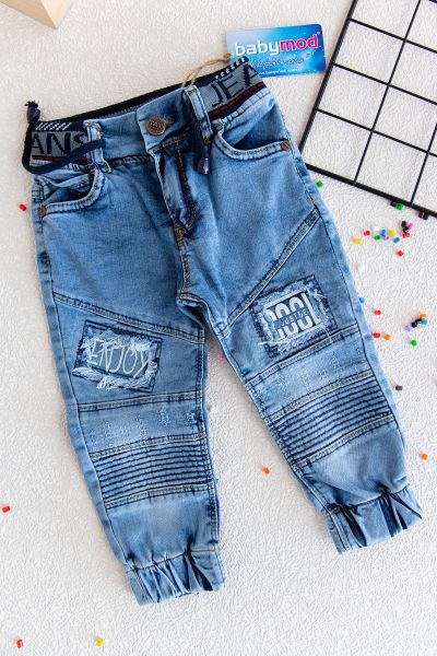 Denim Kumaş Erkek Çocuk Kargo Kot Pantolon
