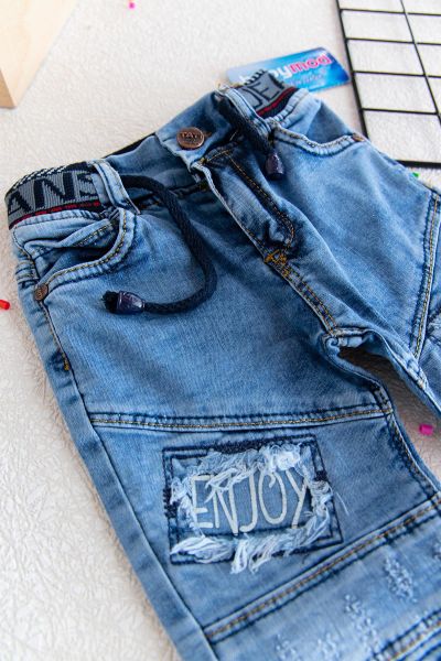 Denim Kumaş Erkek Çocuk Kargo Kot Pantolon