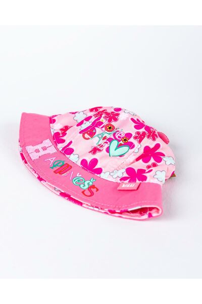 Çiçekli Kız Bebek Şapka PEMBE - 0-18 Ay