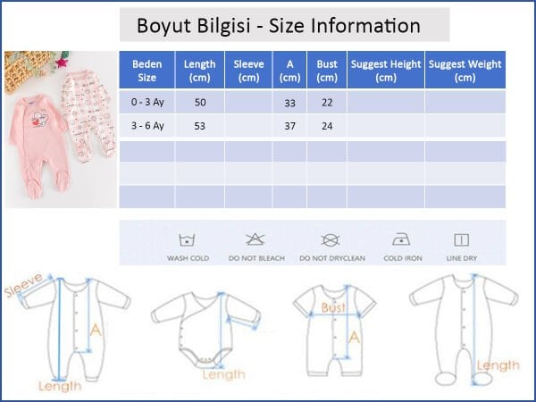 Summer Day Uzun Kollu 2'li Kız Bebek Tulum Takım