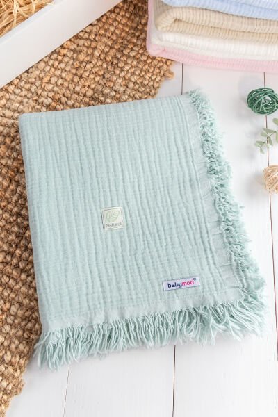 % 100 Pamuk Natural Dört Katlı Müslin Bebeka Battaniye