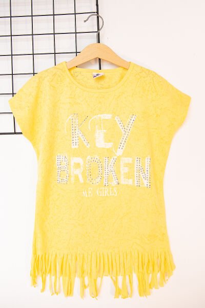 Taş İşlemeli Kız Çocuk Body T-shirt
