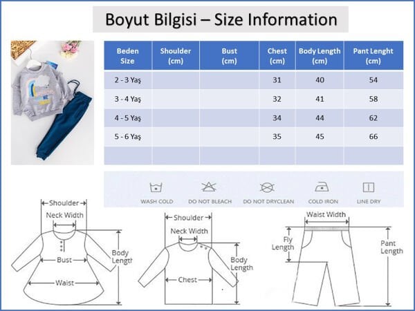 Gökkuşağı Desenli Kız Çocuk Eşofman Takımı