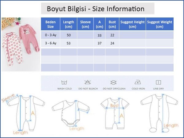 Leopar Figürlü Puantiyeli Uzun Kollu 2'li Kız Bebek Tulum Takım
