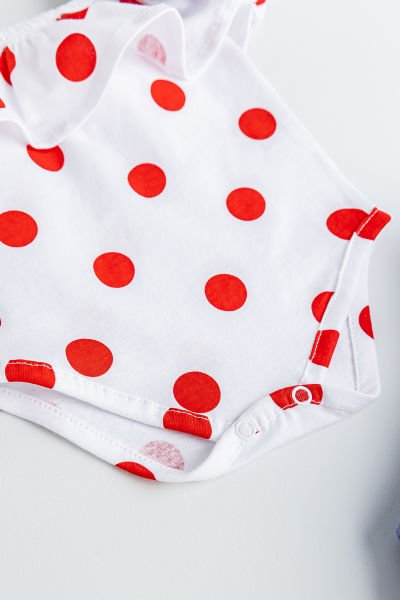 Puantiye Desenli Bandanalı Kız Bebek Tulum Takım LACİVERT - 3-6 AY