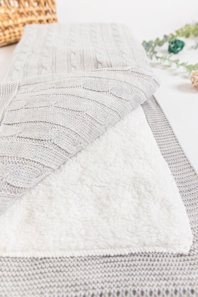 Welsoft Triko Bebek Battaniye GRİ -  Tek Ebat