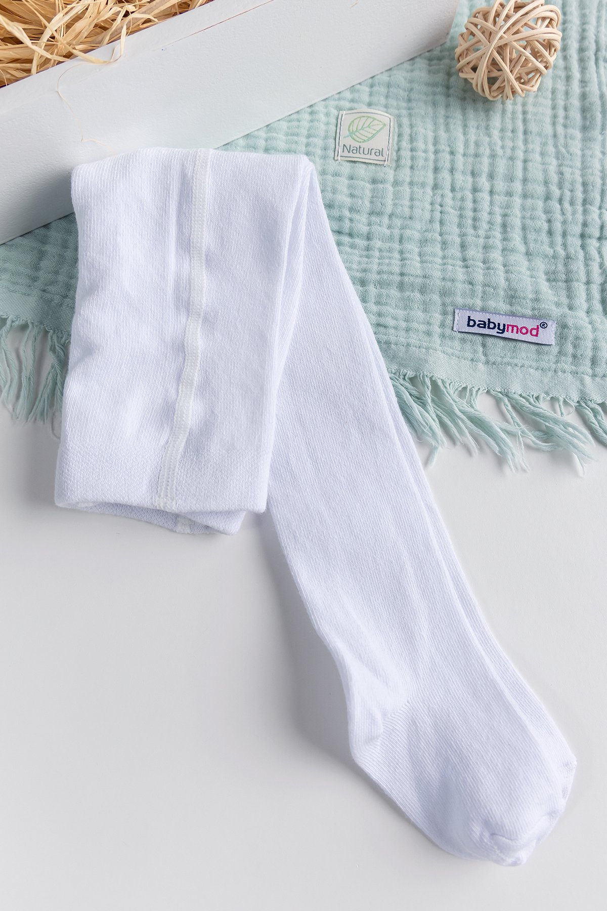 Pamuklu Yumuşak Dokulu Bebek Çocuk Ünisex Kilotlu Çorap BEYAZ - 3-4 Yaş