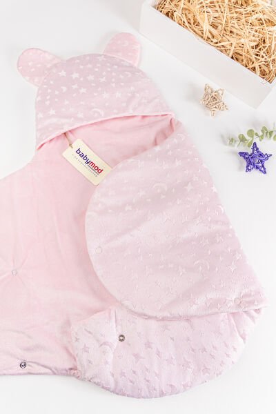 Welsoft Kız/Erkek Bebek Kundak Bebek Battaniye PEMBE -  Tek Ebat