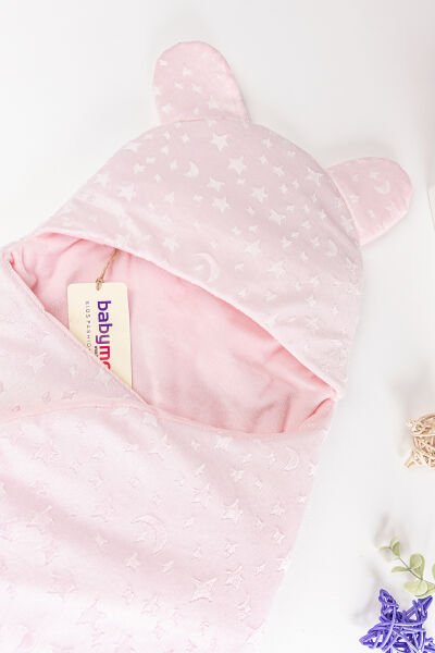 Welsoft Kız/Erkek Bebek Kundak Bebek Battaniye PEMBE -  Tek Ebat