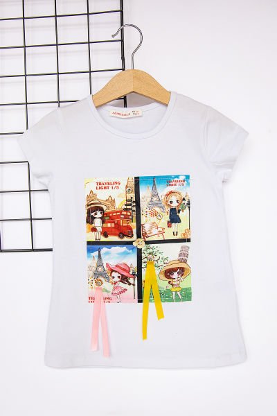 Kız Baskılı Kız Çocuk Body T-shirt