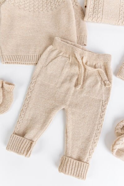 Triko Erkek Bebek Hastane Çıkışı  Hediyelik Bebek Seti