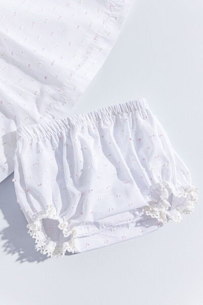 Natural Bebek Elbise Yaka Detaylı Kız Bebek Elbise