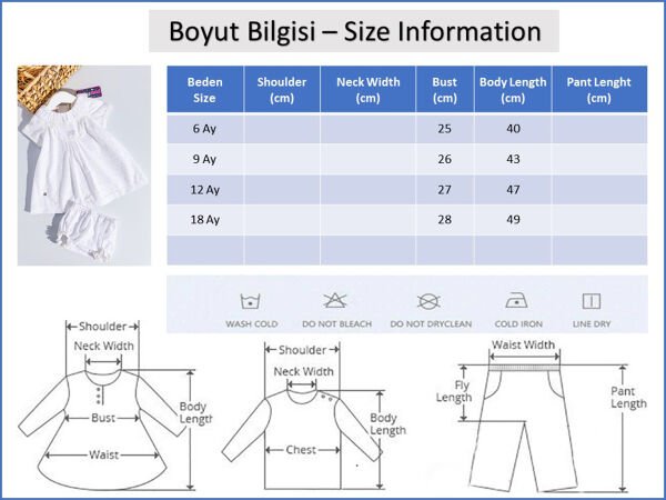 Natural Bebek Elbise Yaka Detaylı Kız Bebek Elbise