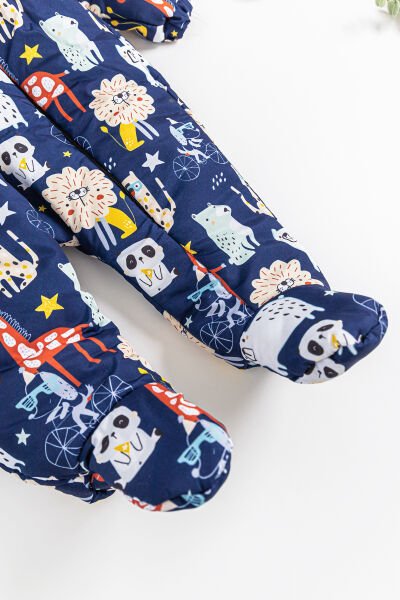 Figürlü İçi Peluş Erkek Bebek Astronot Tulum LACİVERT -  9-12 AY