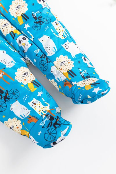 Figürlü İçi Peluş Erkek Bebek Astronot Tulum MAVİ -  6-9 AY