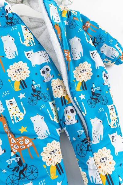 Figürlü İçi Peluş Erkek Bebek Astronot Tulum MAVİ -  6-9 AY