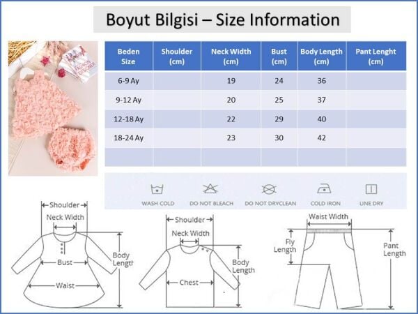 Gül İşlemeli Kız Bebek Elbise Özel Gün Elbisesi