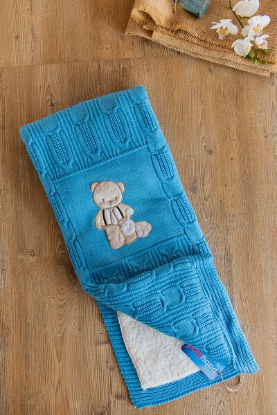 Triko Velsoft Bebek Battaniyesi MAVİ - 90 CM