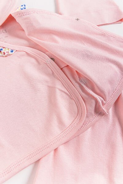 Çiçek Desenli 5'li Kız Bebek Hastane Çıkışı Bebek Takımı