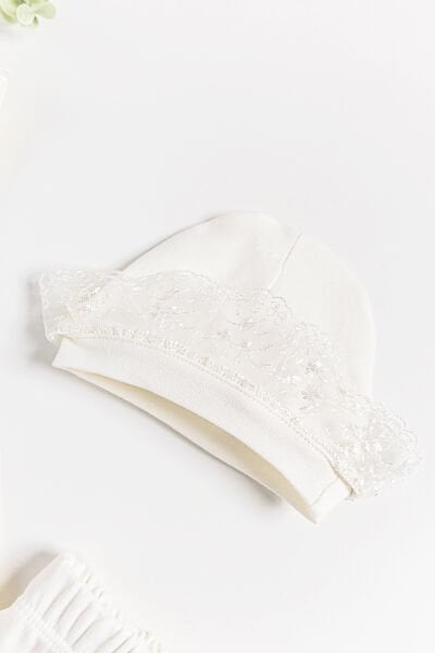 Natural Güpürlü 5'li Kız Bebek Hastane Çıkışı Bebek Takımı