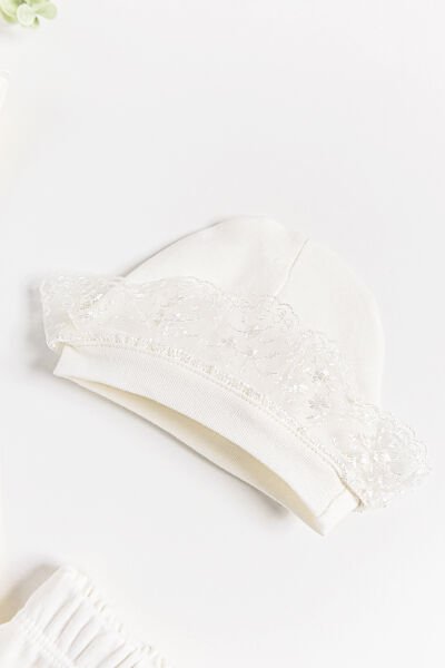 Natural Güpürlü 5'li Kız Bebek Hastane Çıkışı Bebek Takımı